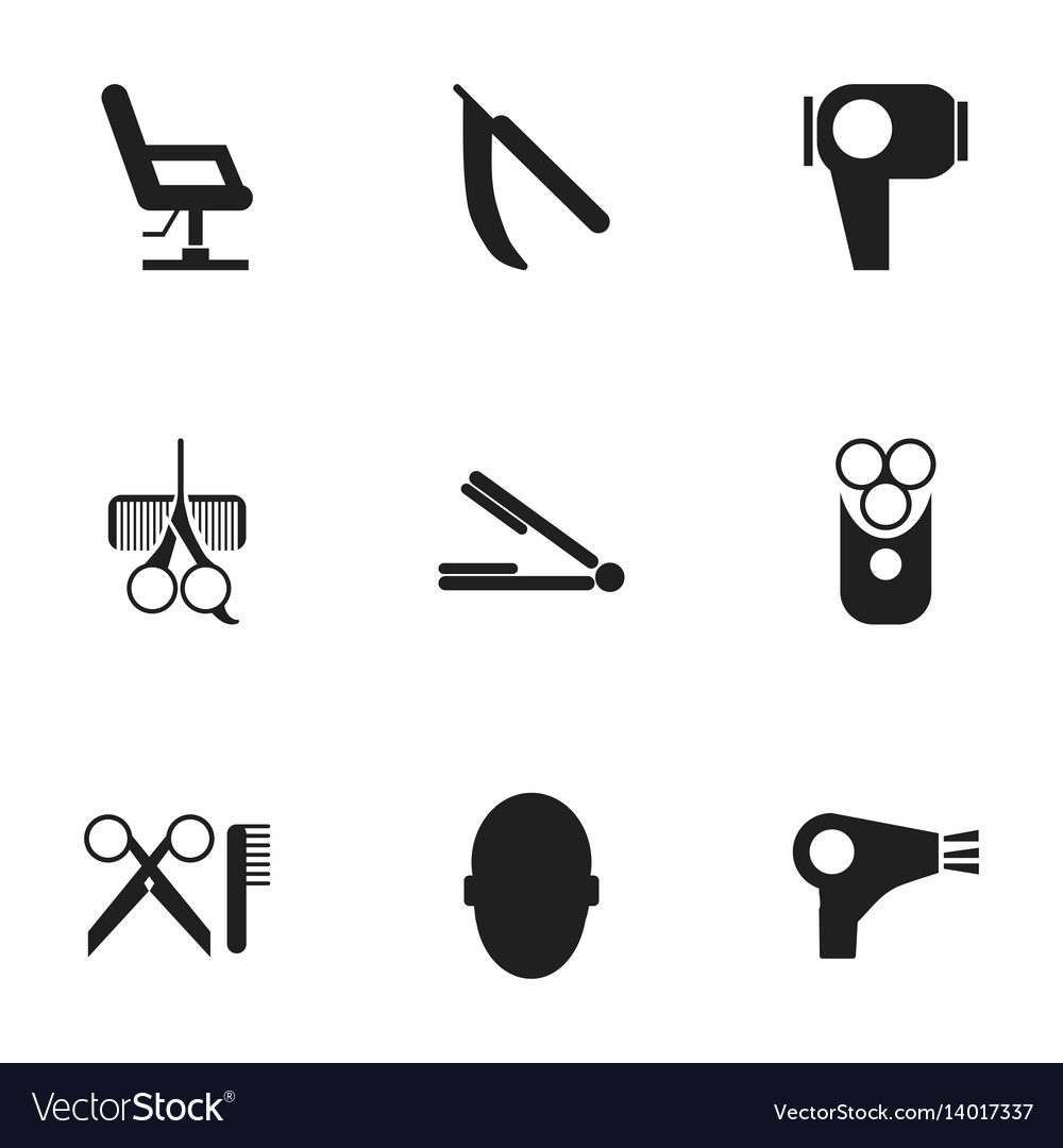 Set Of 9 Editable Hairstylist Icons Includes Vector Image