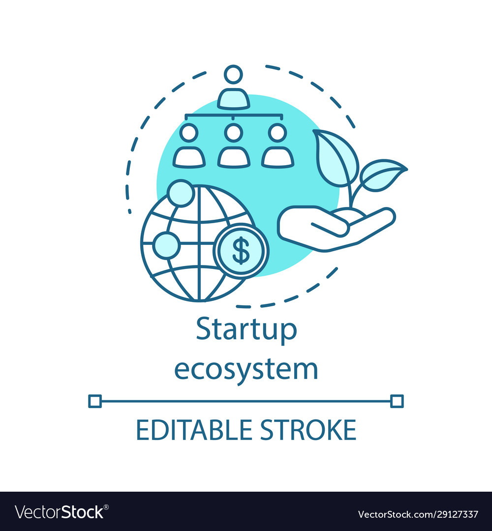 Startup ecosystem concept icon