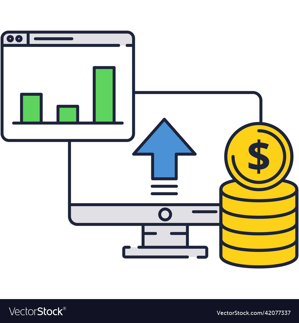 Statistic in chart and graph flat icon