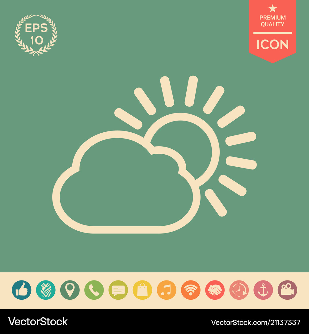 Sun cloud line icon Royalty Free Vector Image - VectorStock