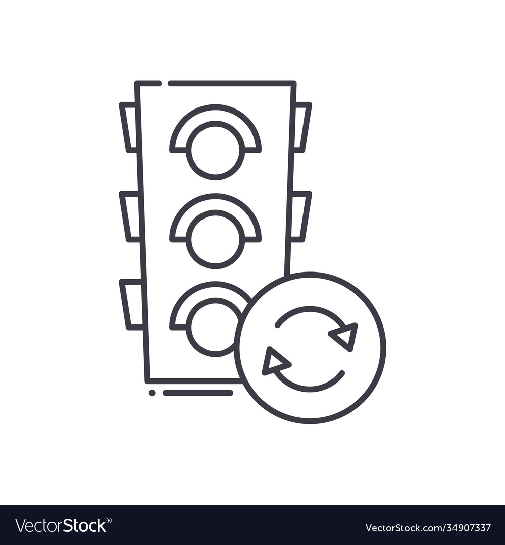 Traffic control icon linear isolated vector image Traffic control icon linear isolated