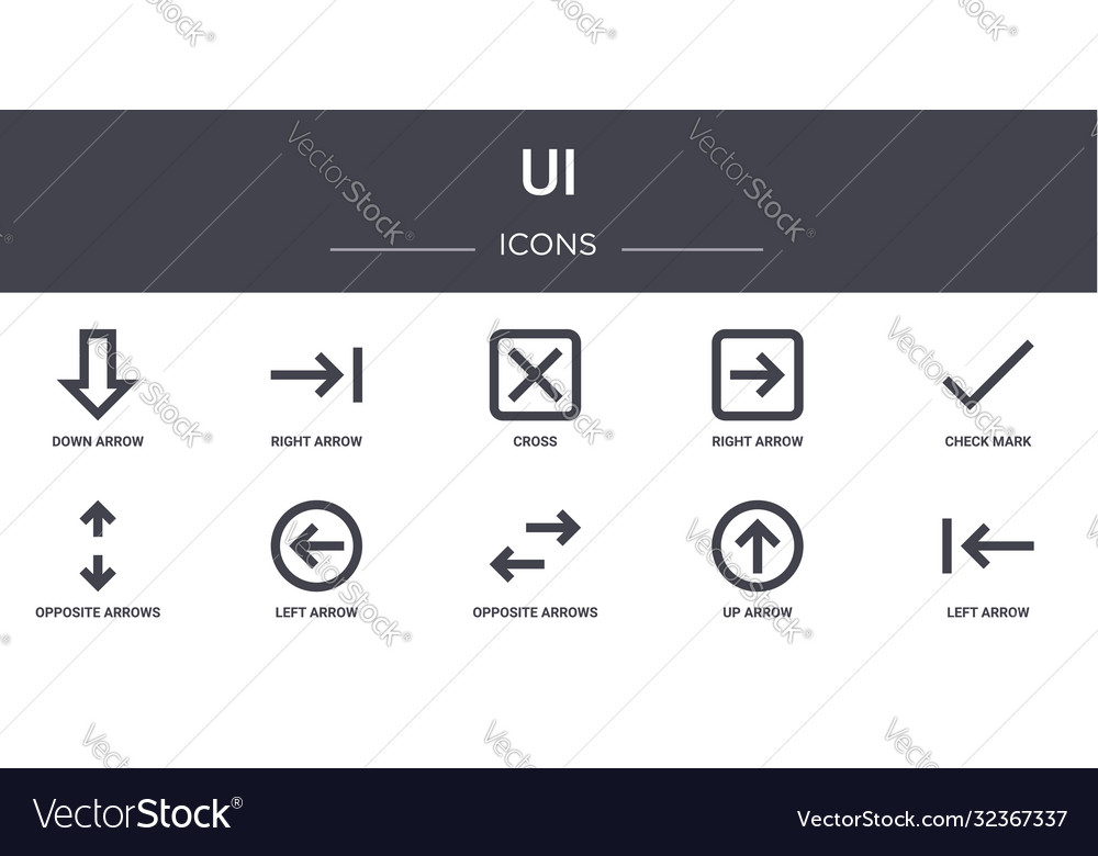 Ui concept line icons set contains usable Vector Image Ui concept line icons set contains usable
