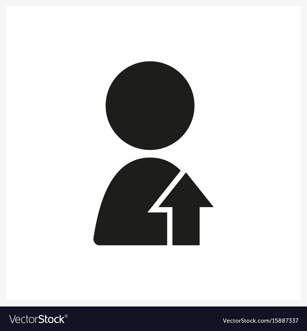 Up arrow user icon in simple black design