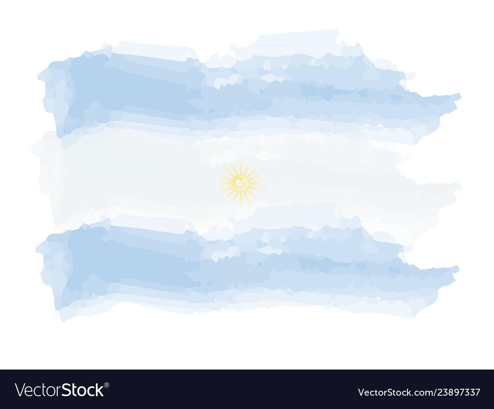 Watercolor flag of argentina