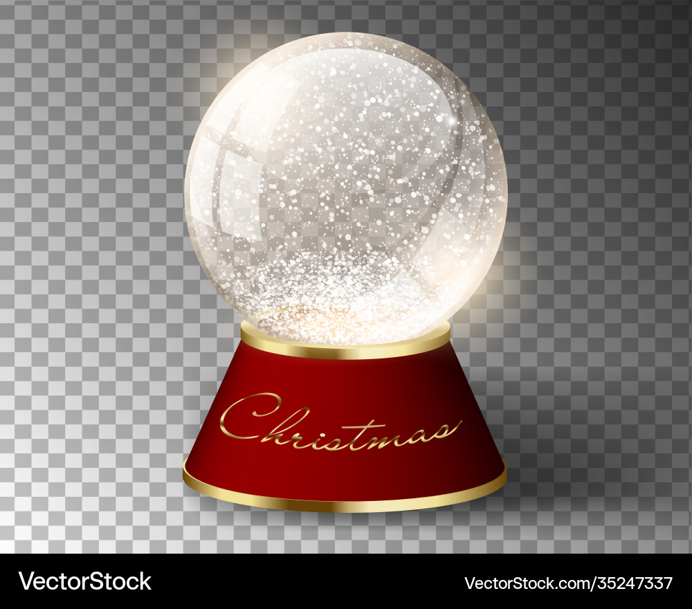 White snow globe empty template isolated Vector Image
