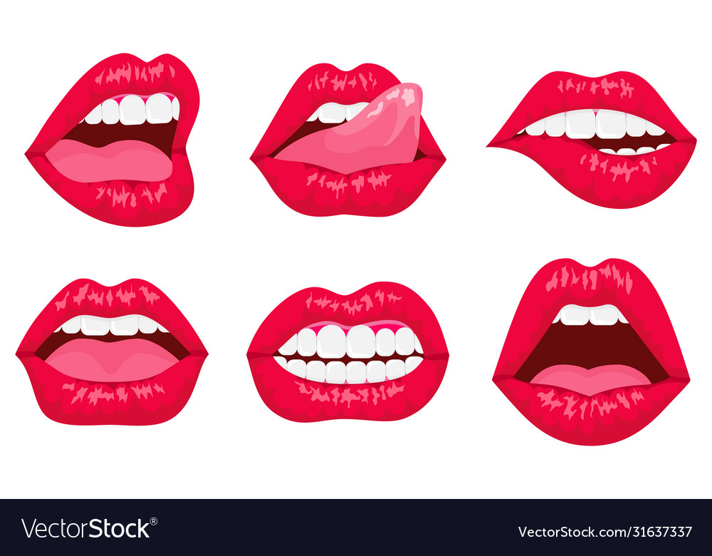 Woman red lips Royalty Free Vector Image - VectorStock