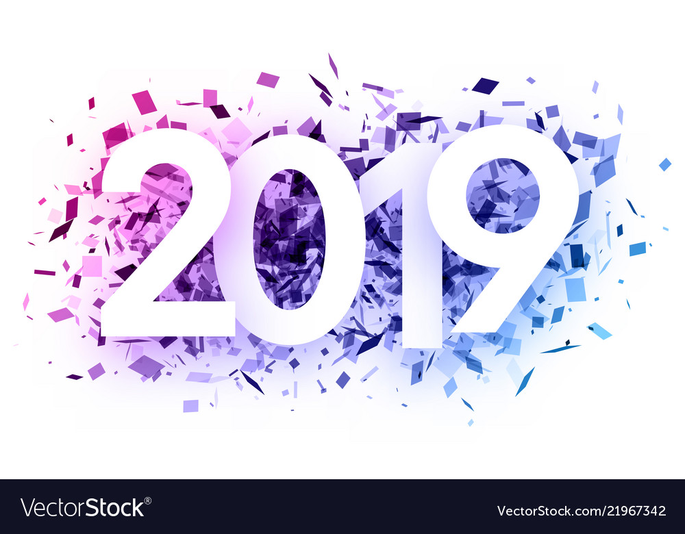 2019 new year festive background with confetti