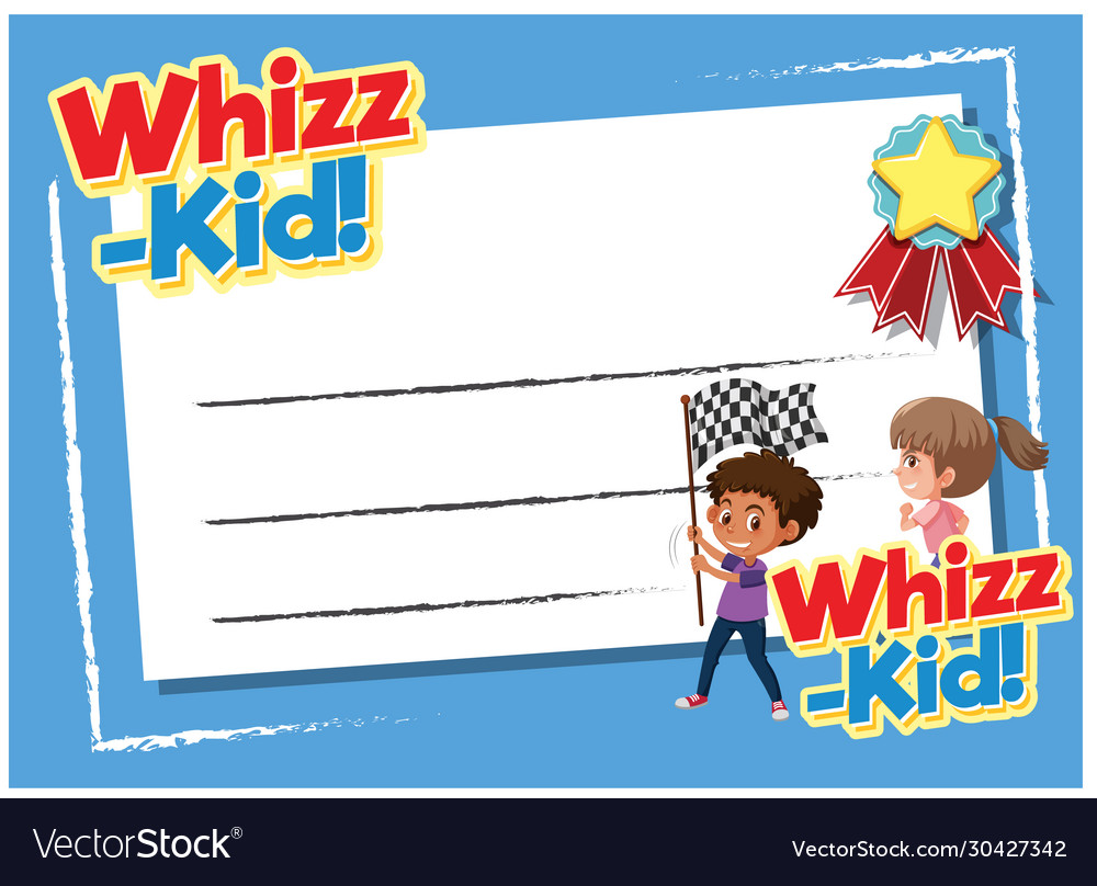 Background template design with two kids and word