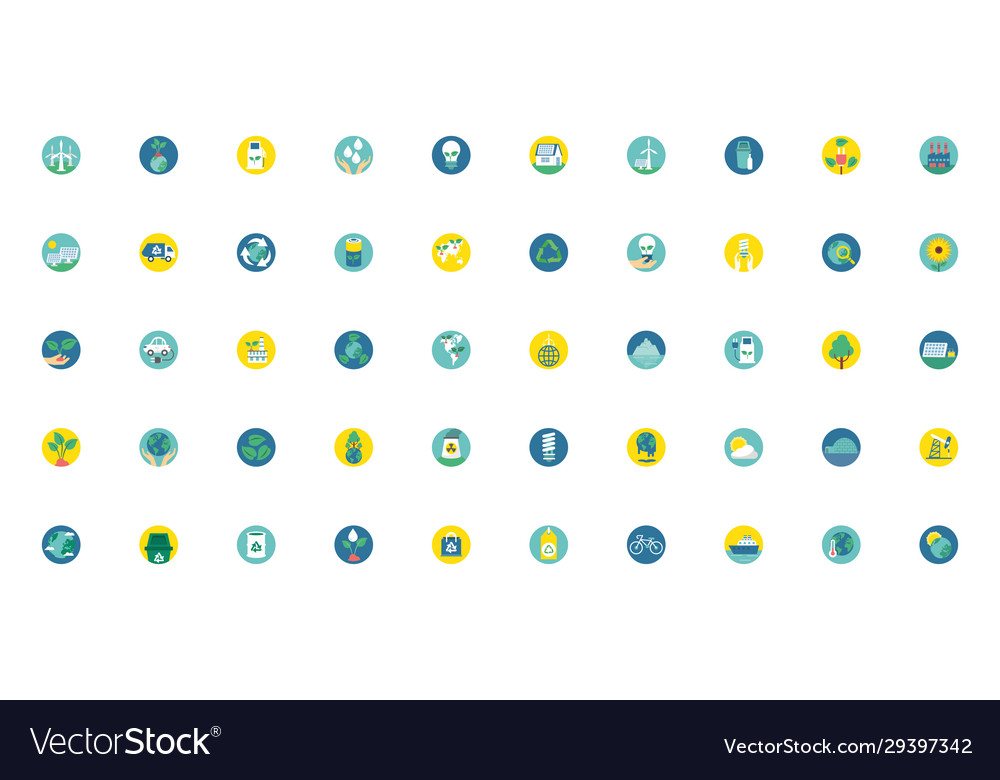 Bundle environment set icons Vector Image Bundle environment set icons