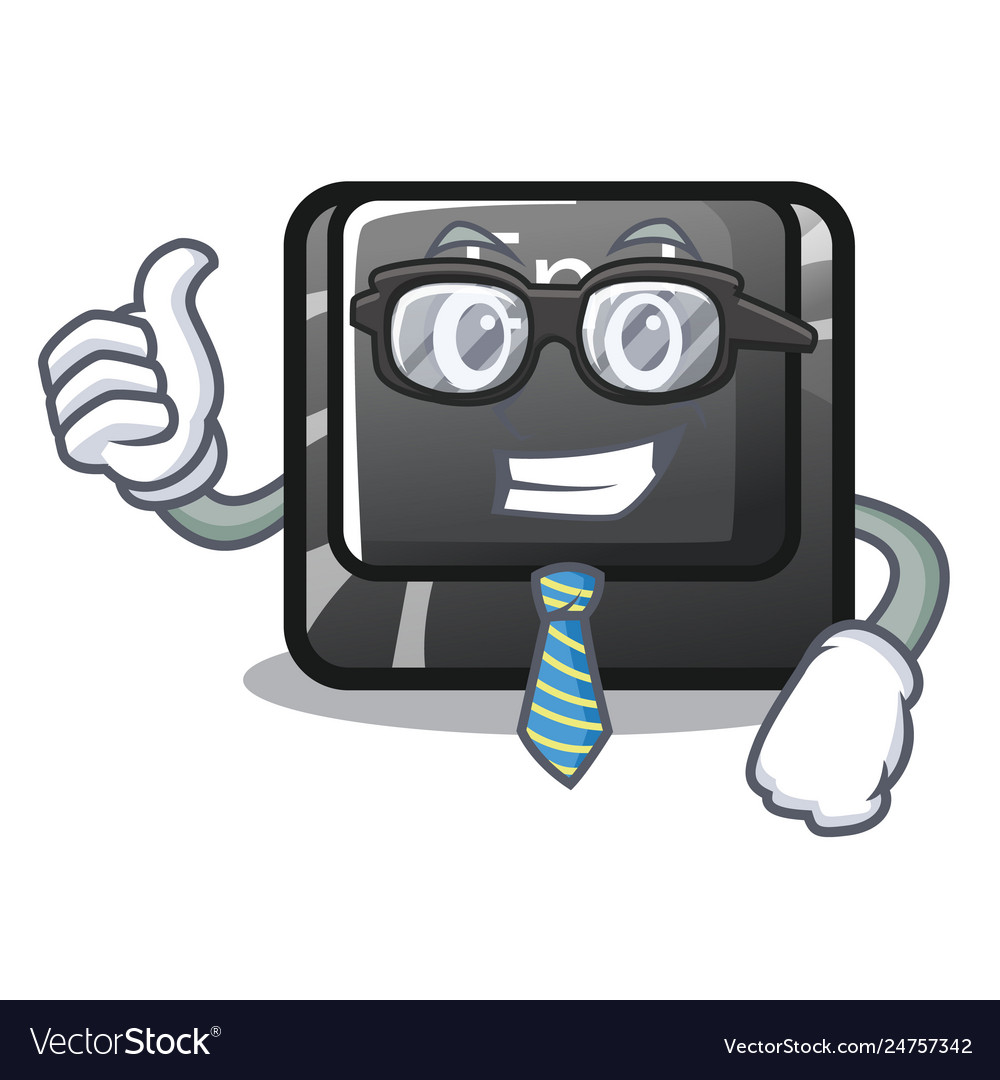 Businessman button end in shape character vector image Businessman button end in shape character