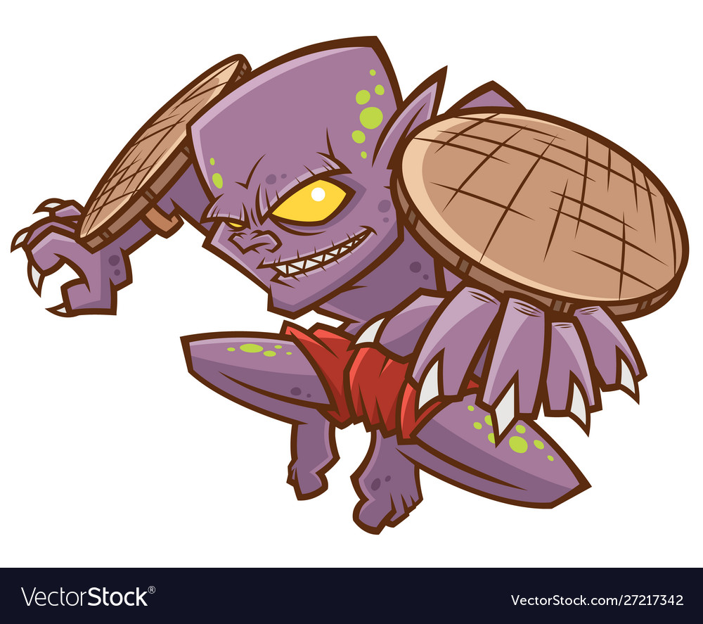 Cartoon Monster Thai Ghost Krahang Royalty Free Vector Image