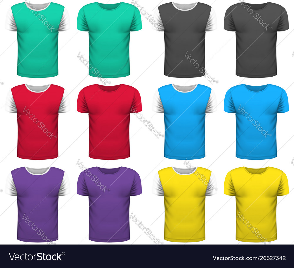 Design collection realistic t-shirts mock up Vector Image