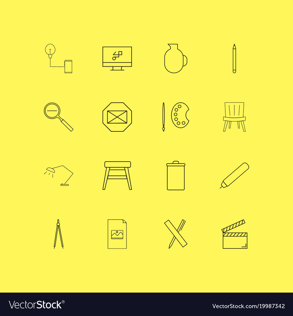 Design elements linear icon set simple outline