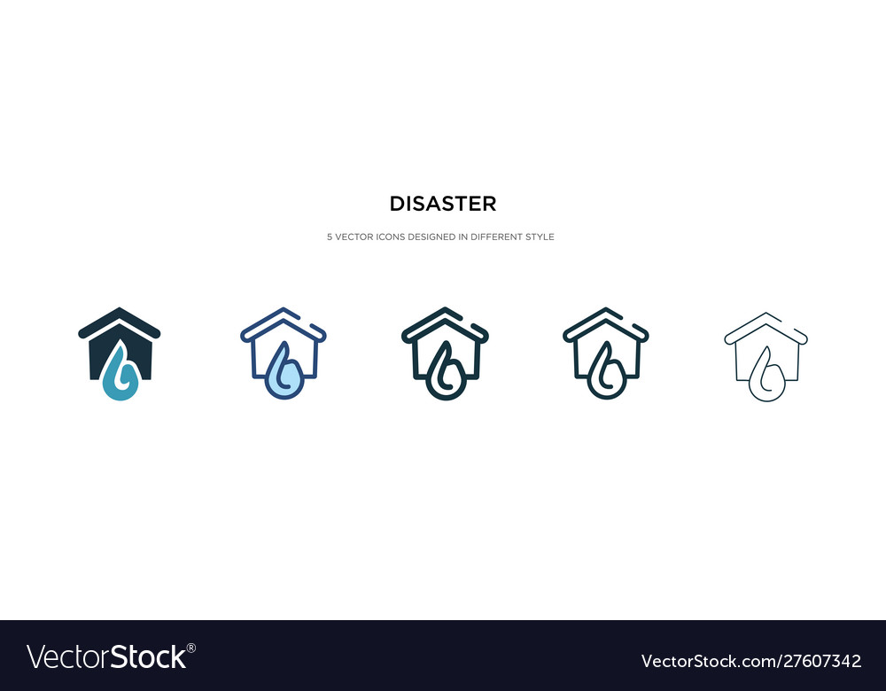 Disaster icon in different style two colored