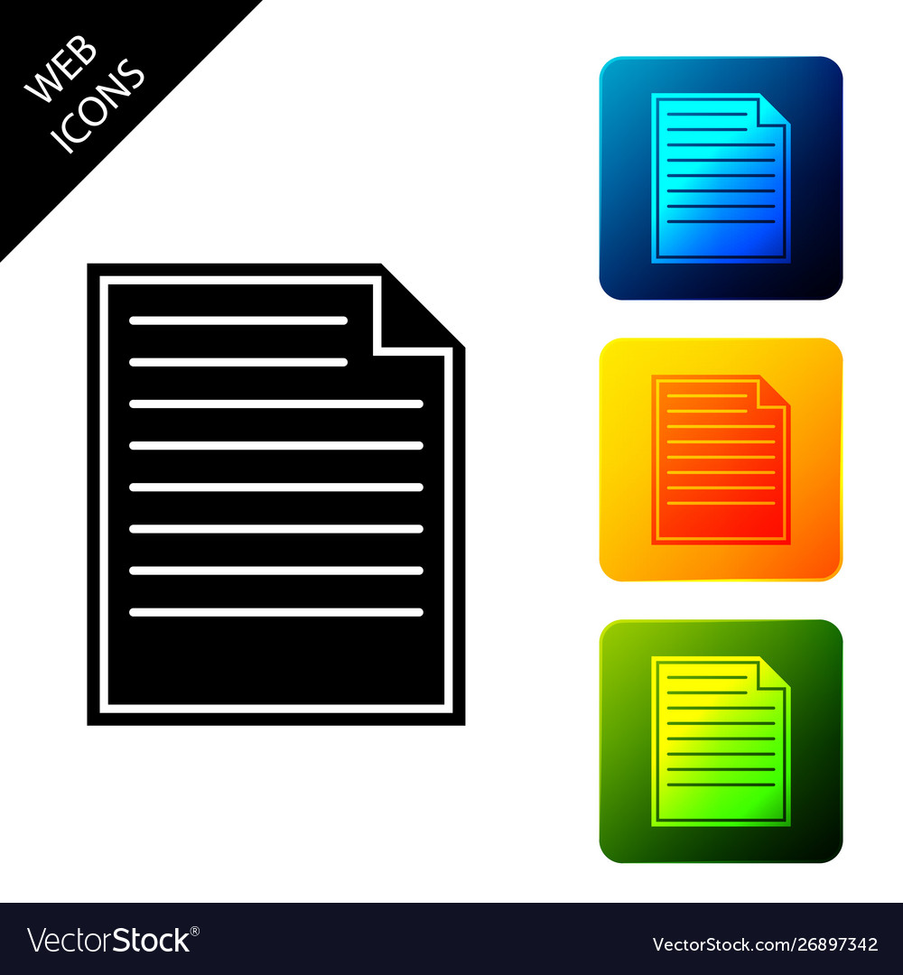 Document icon isolated on white background file vector image Document icon isolated on white background file