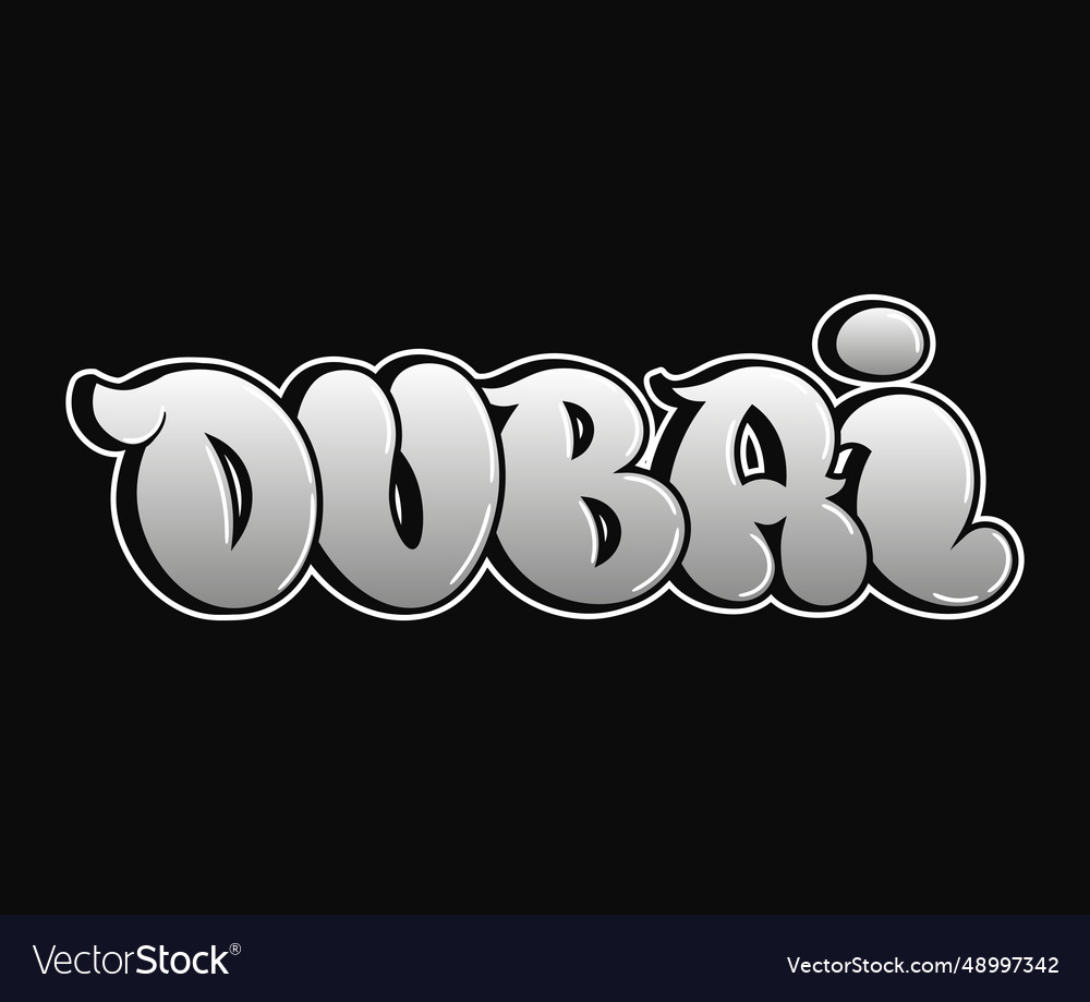 Dubai - single word letters graffiti style Vector Image