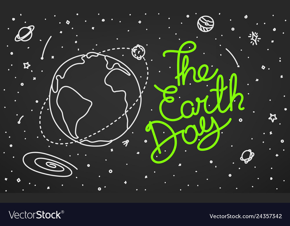 Earth day doodle style Royalty Free Vector Image