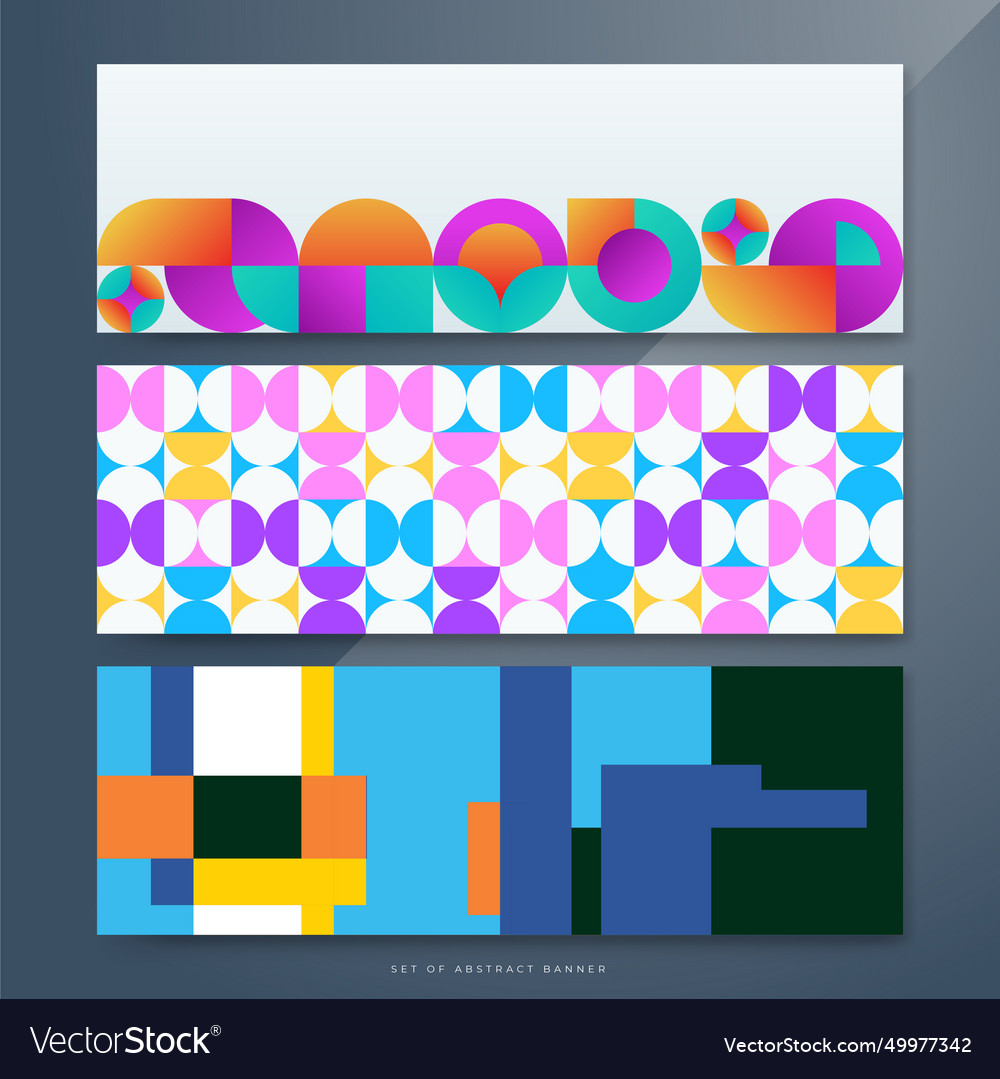 Flat colorful mosaic pattern design banner