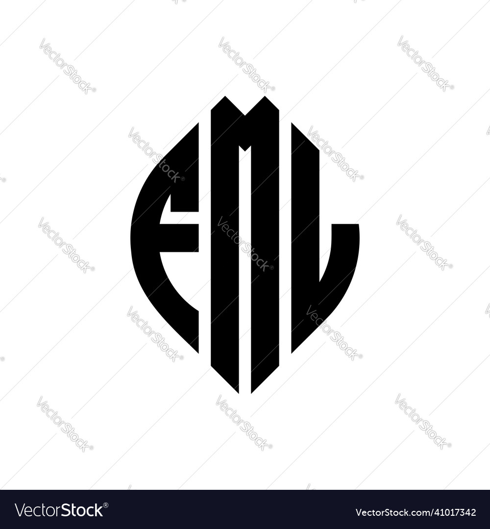 Fml circle letter logo design Royalty Free Vector Image