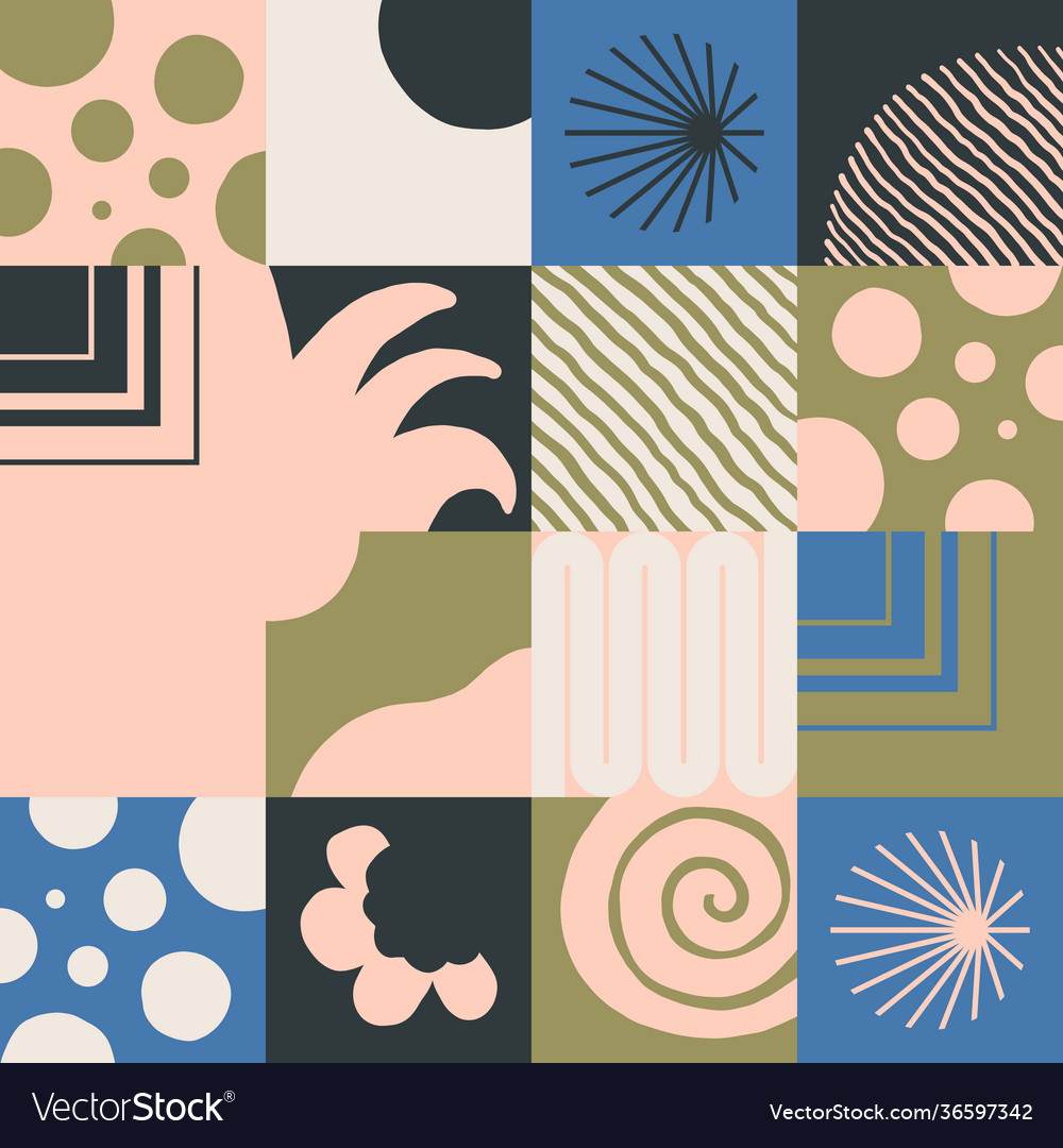 Hand-drawn abstract pattern design vector image Hand-drawn abstract pattern design