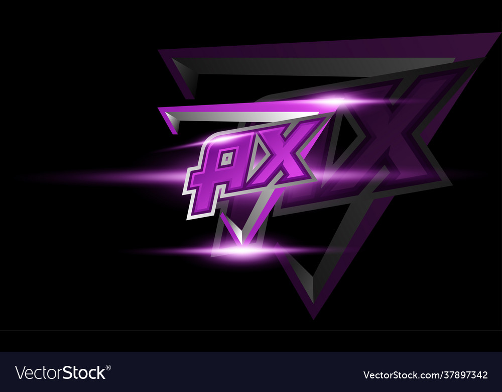 Initial ax with shield letters monogram