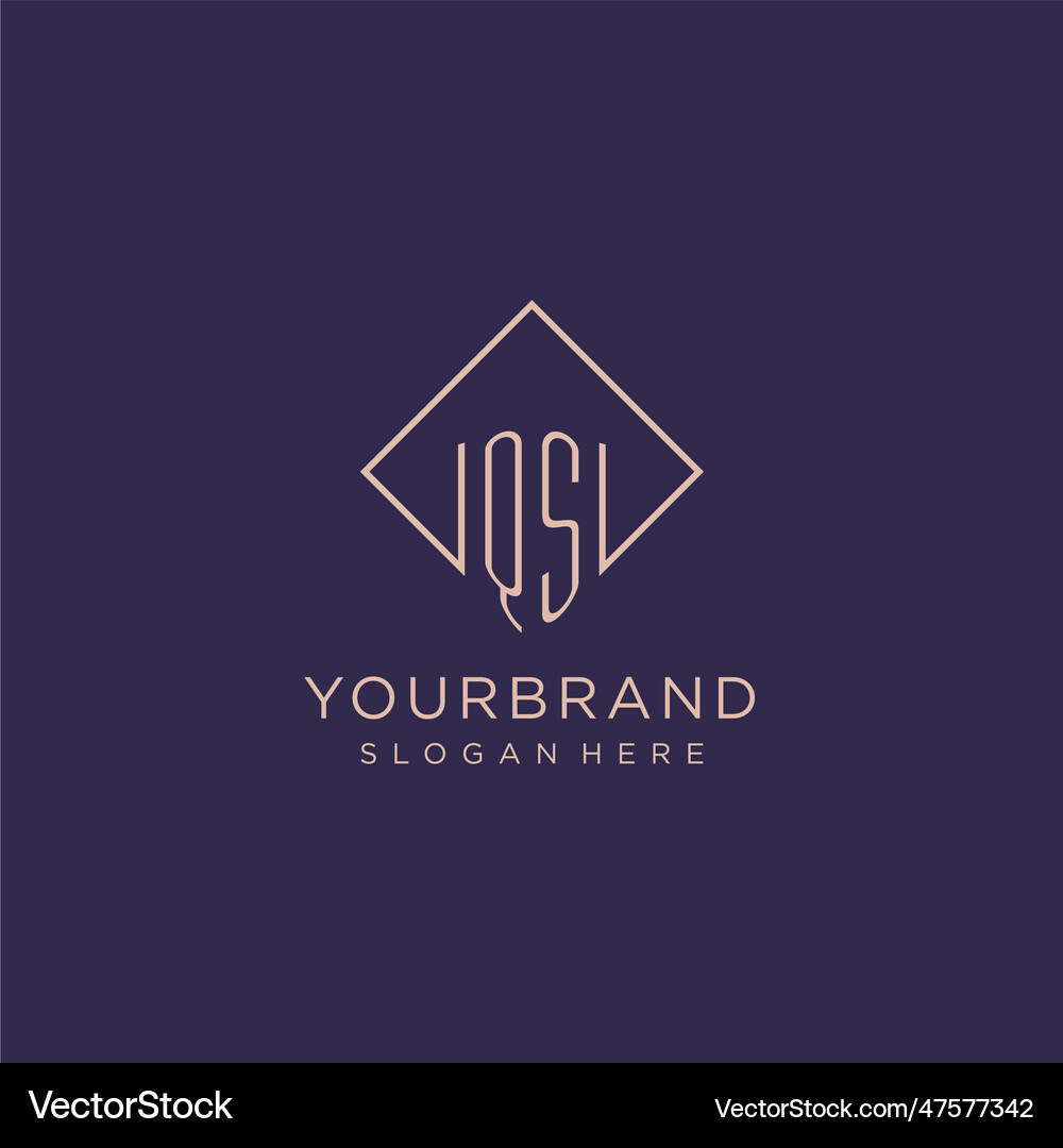 Initials qs logo monogram with rectangle style Vector Image