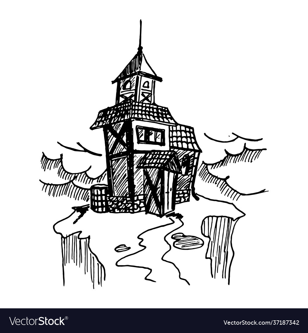 Old abandoned lonely ramshackle house vector image Old abandoned lonely ramshackle house