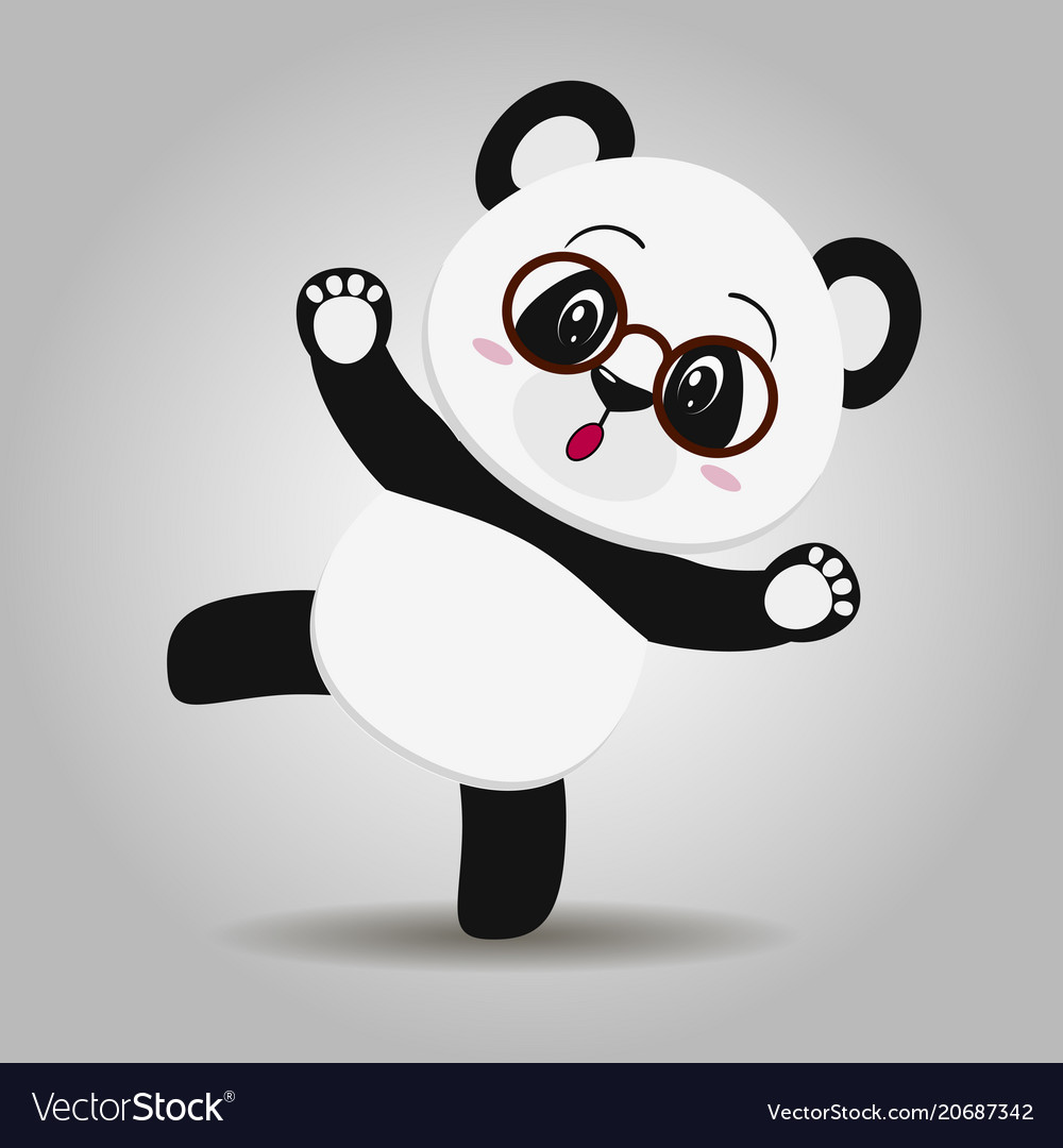 Premium Vector  Cute panda bear with glasses illustration.