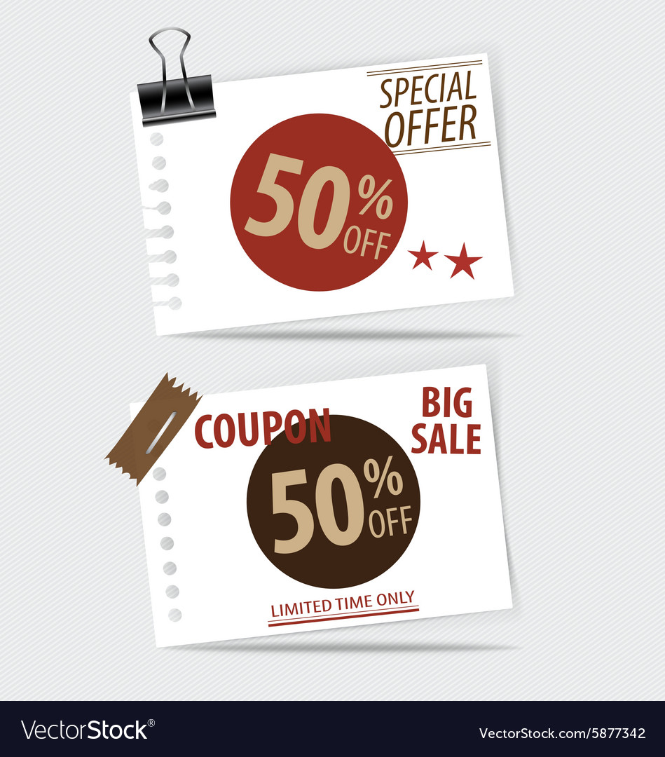 Sale coupon voucher tag vintage style template