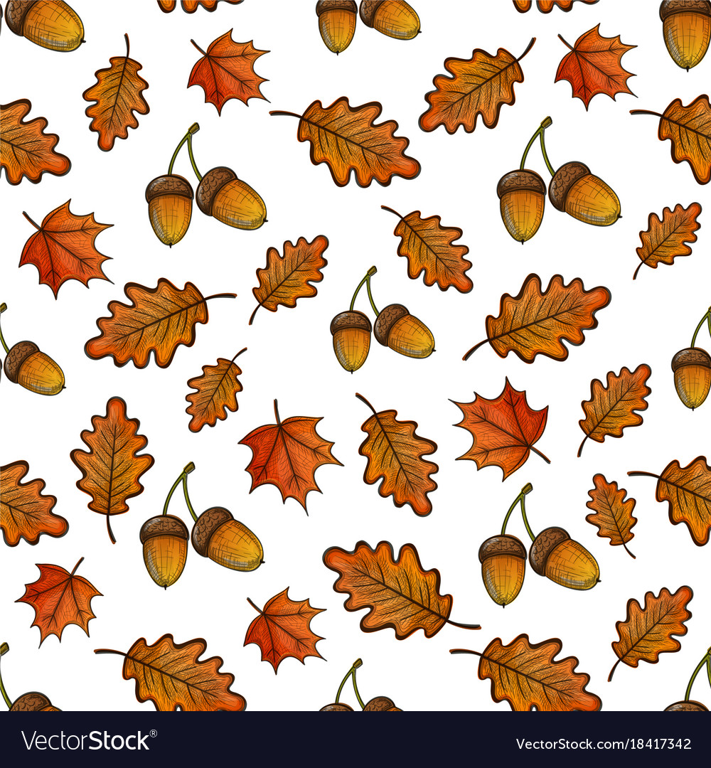 Seamless pattern with acorns