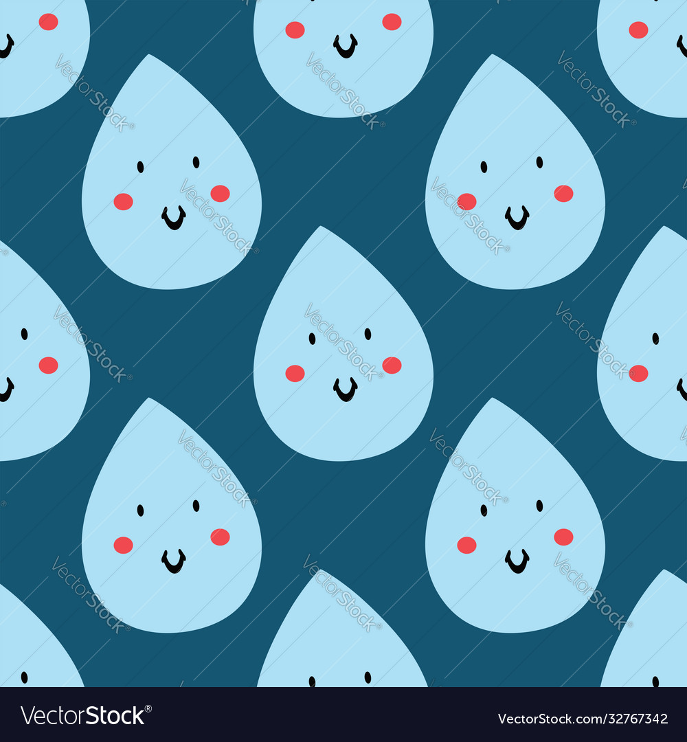 Seamless pattern with smiling rain repetitive vector image Seamless pattern with smiling rain repetitive
