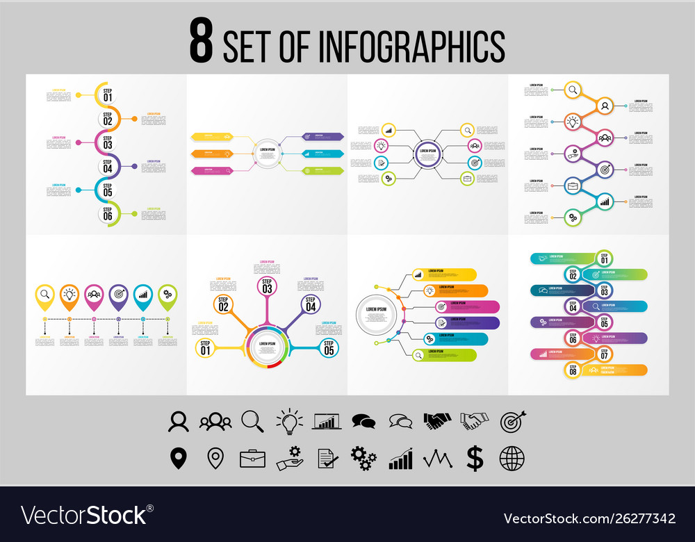 Set of infographics elements design template