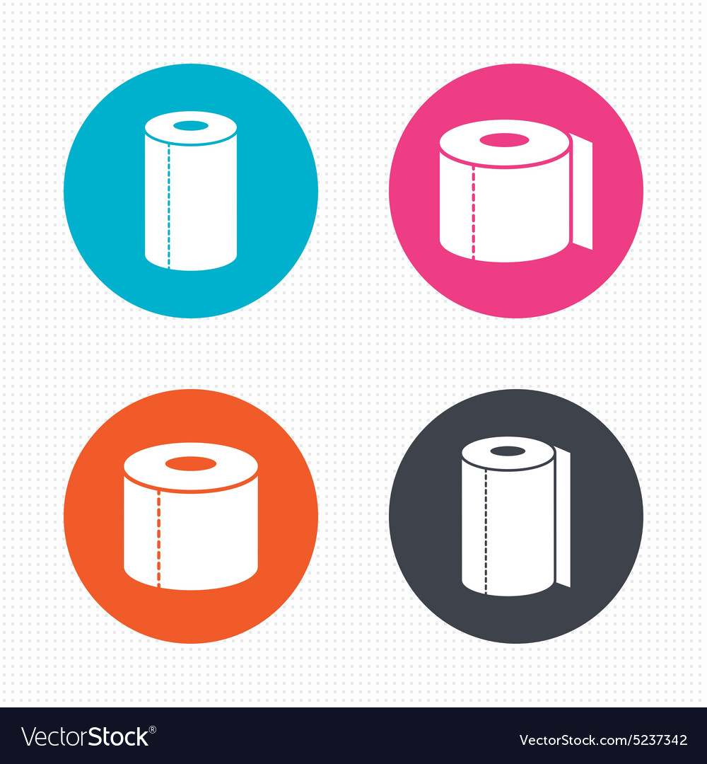 Toilet paper icons Kitchen roll towel symbols Vector Image