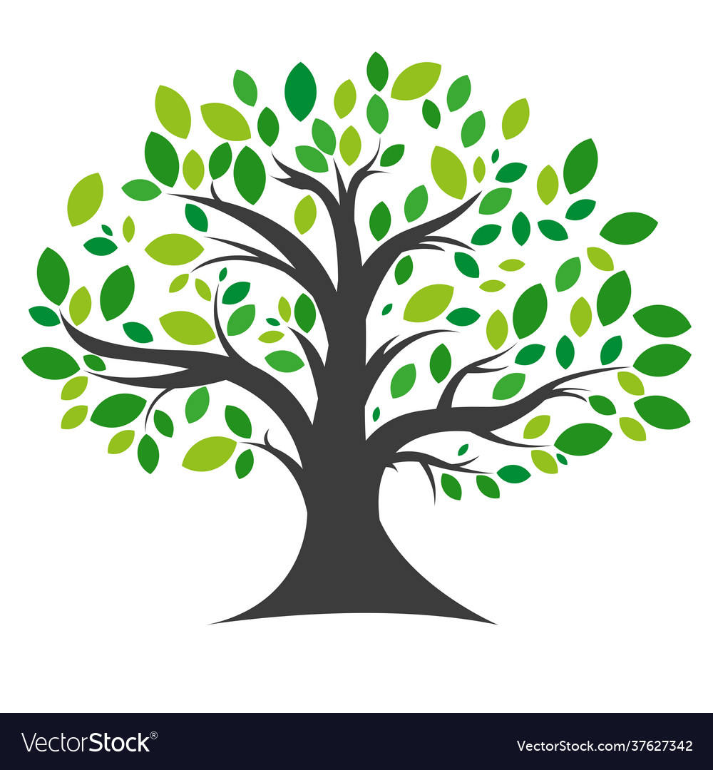 Tree icon simple on a white Vector Image Tree icon simple on a white
