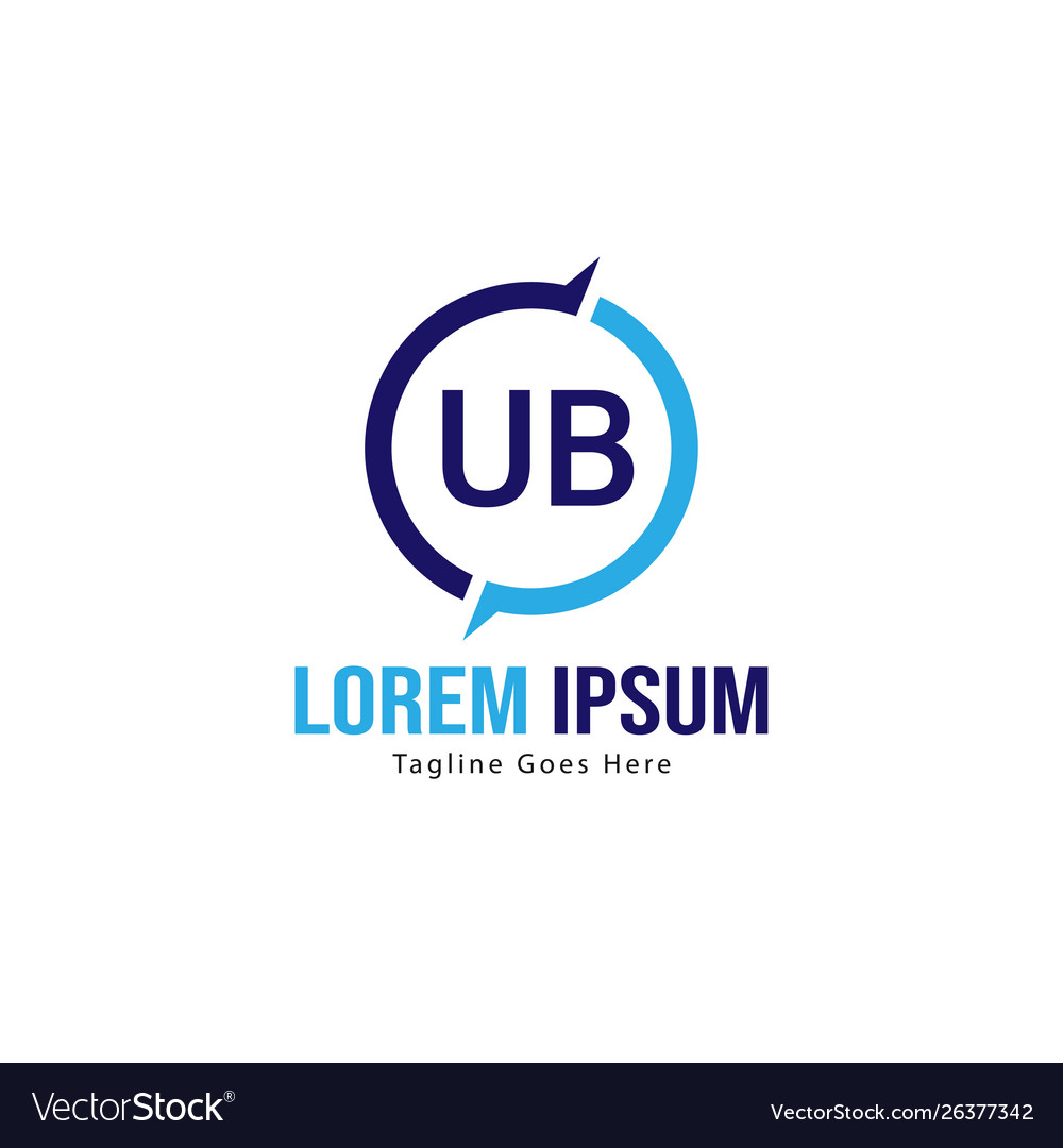 Ub letter logo design creative modern letters