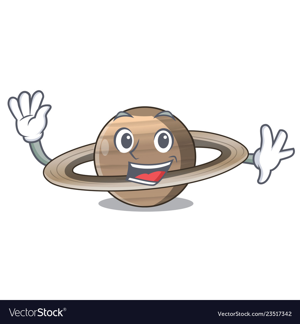 Waving image of planet saturn in character Vector Image Waving image of planet saturn in character