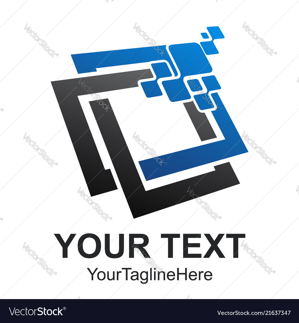 Abstract data tech logo design computer Royalty Free Vector