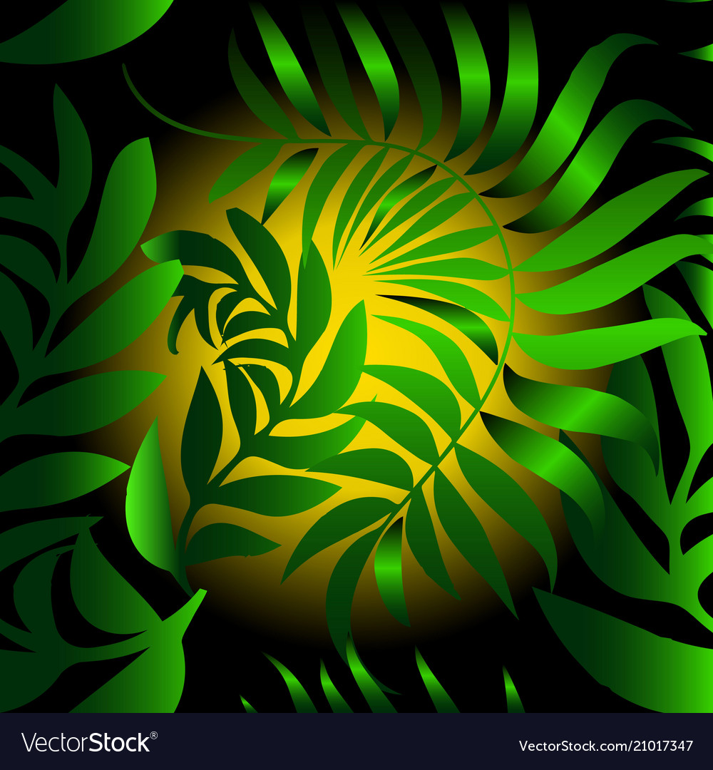 Abstract leafy seamless pattern green