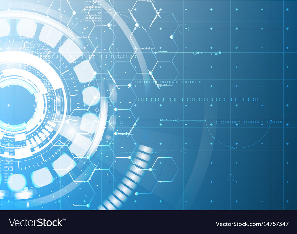 Abstract technological future interface blueprint Vector Image