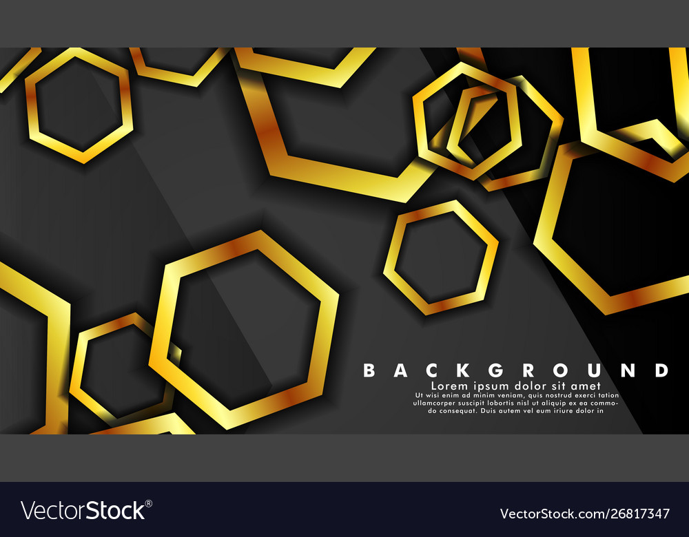 Background design that overlaps with hexagon gold