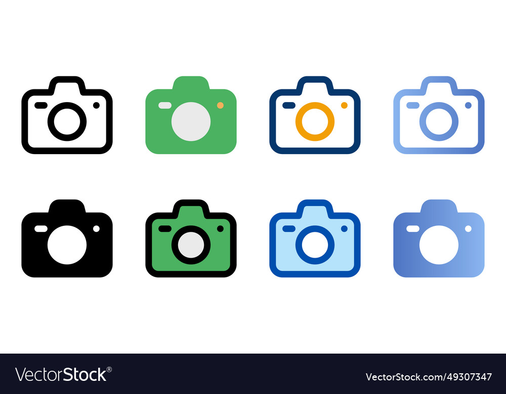Camera icons in different style