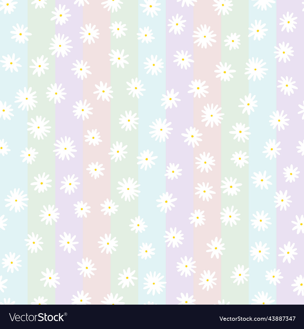 Camomile pattern light striped background Vector Image Camomile pattern light striped background