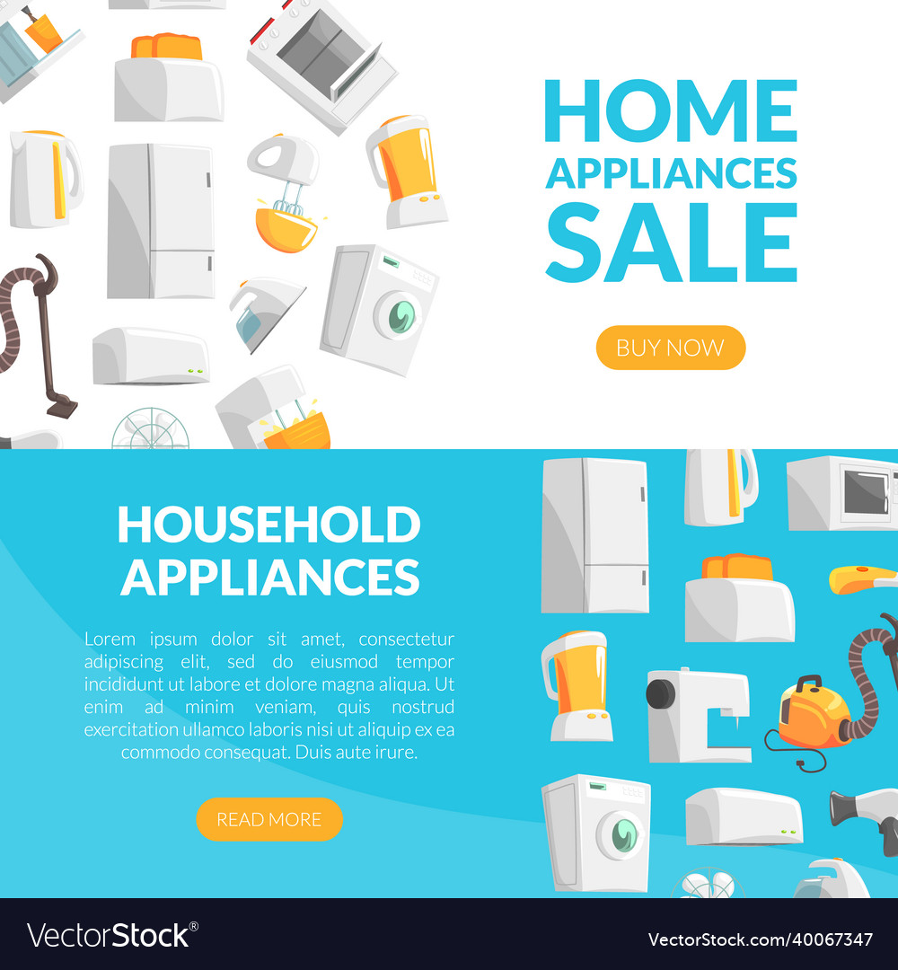 Cartoon home electronics and appliance with vacuum Vector Image Cartoon home electronics and appliance with vacuum