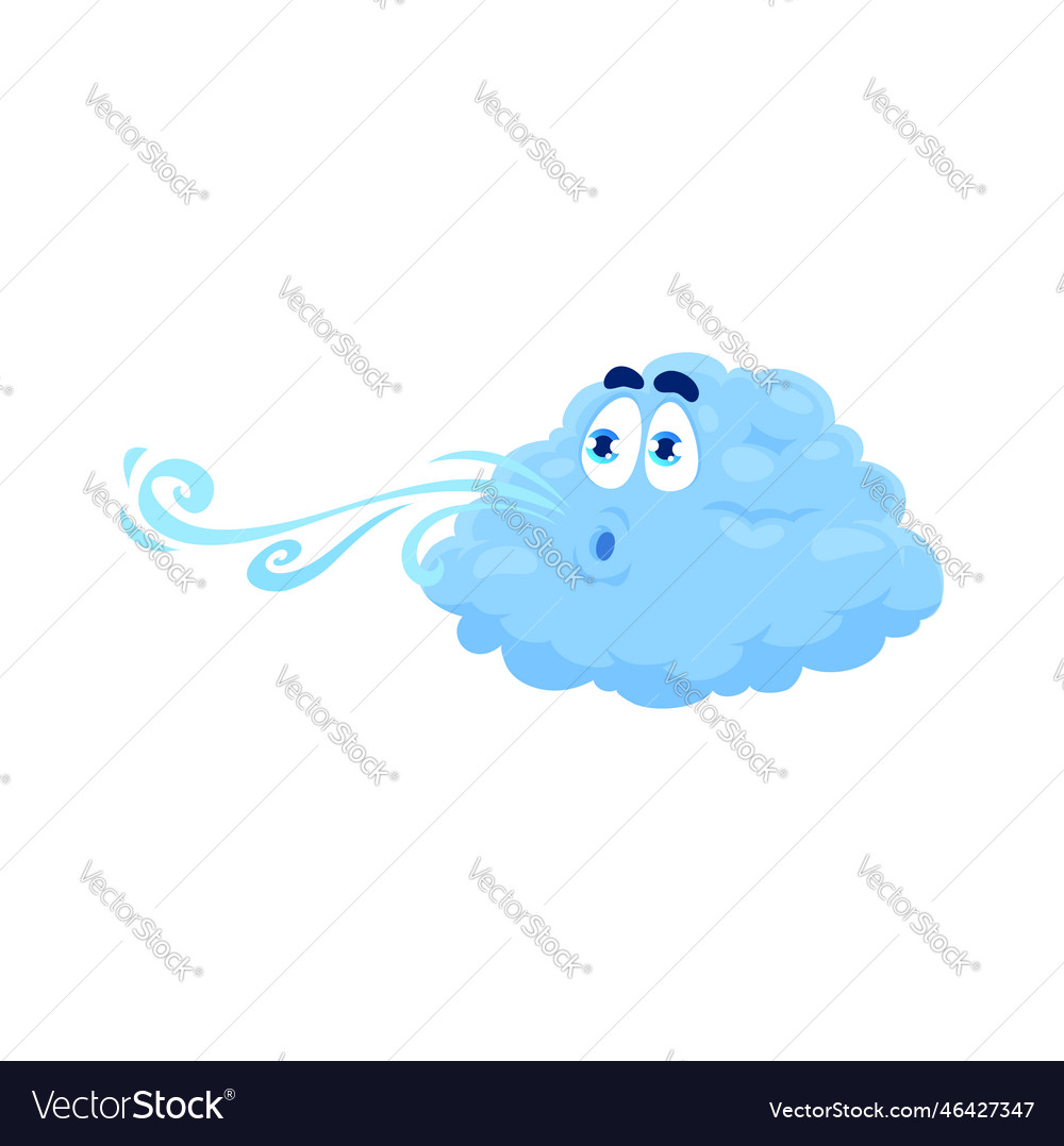 Cartoon wind weather character mischievous cloud Vector Image