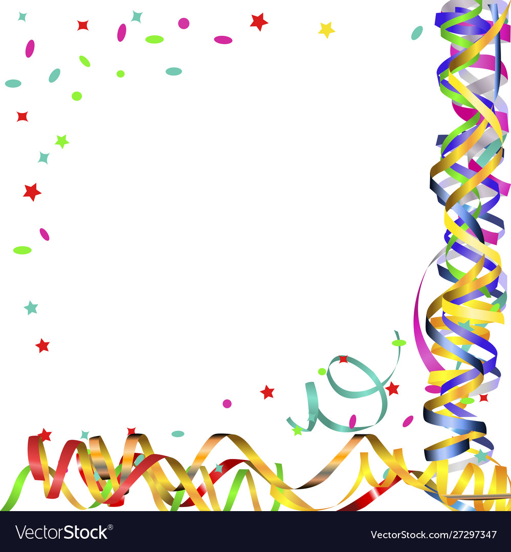 Frame confetti and streamers Royalty Free Vector Image