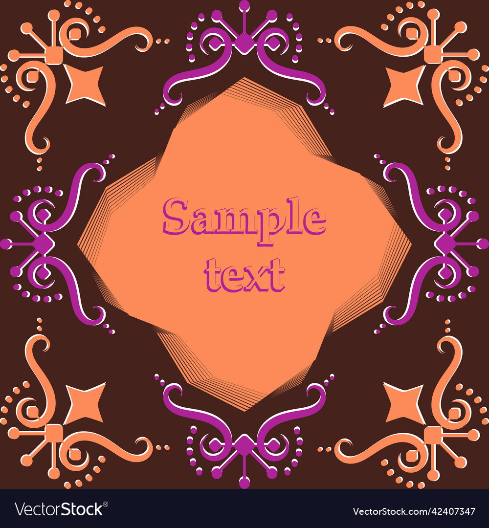 Frame for text with a pattern in arabic asian