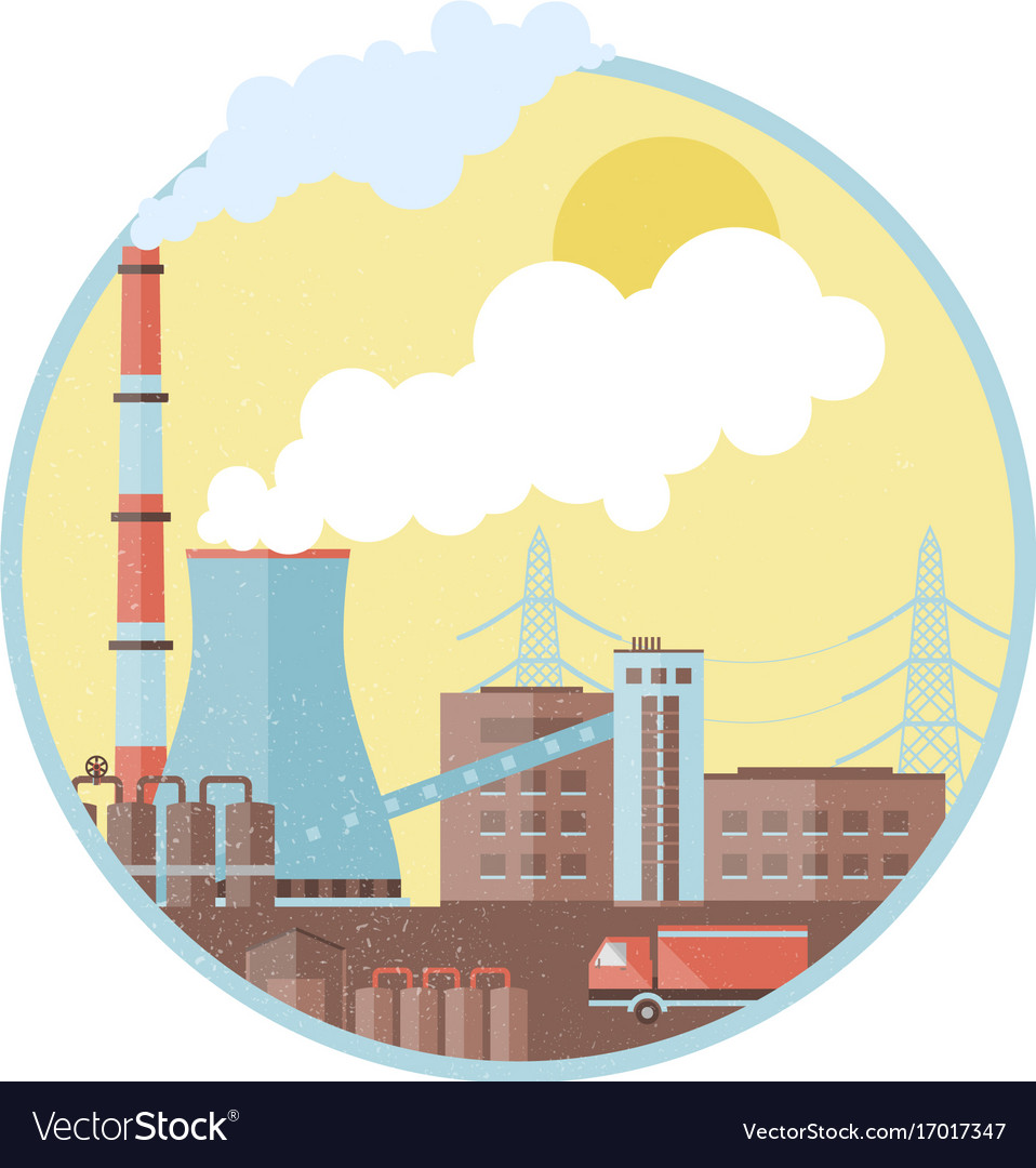 Industrial factory template Royalty Free Vector Image