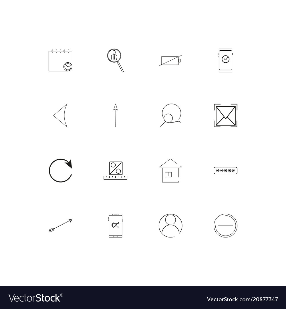 Interface linear thin icons set outlined simple