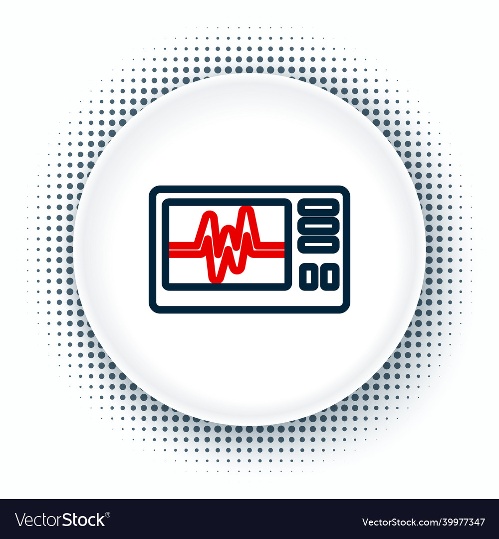Line computer monitor with cardiogram icon