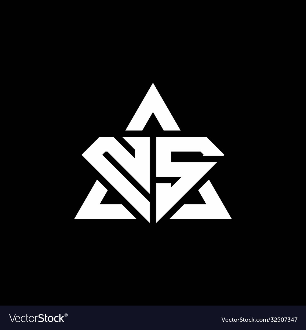 Ns monogram logo with diamond shape and triangle Vector Image